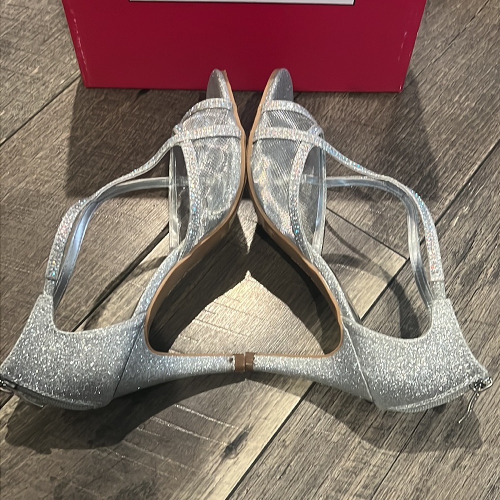 Authentic Silver Slipper Silver Evening Formal He… - image 6